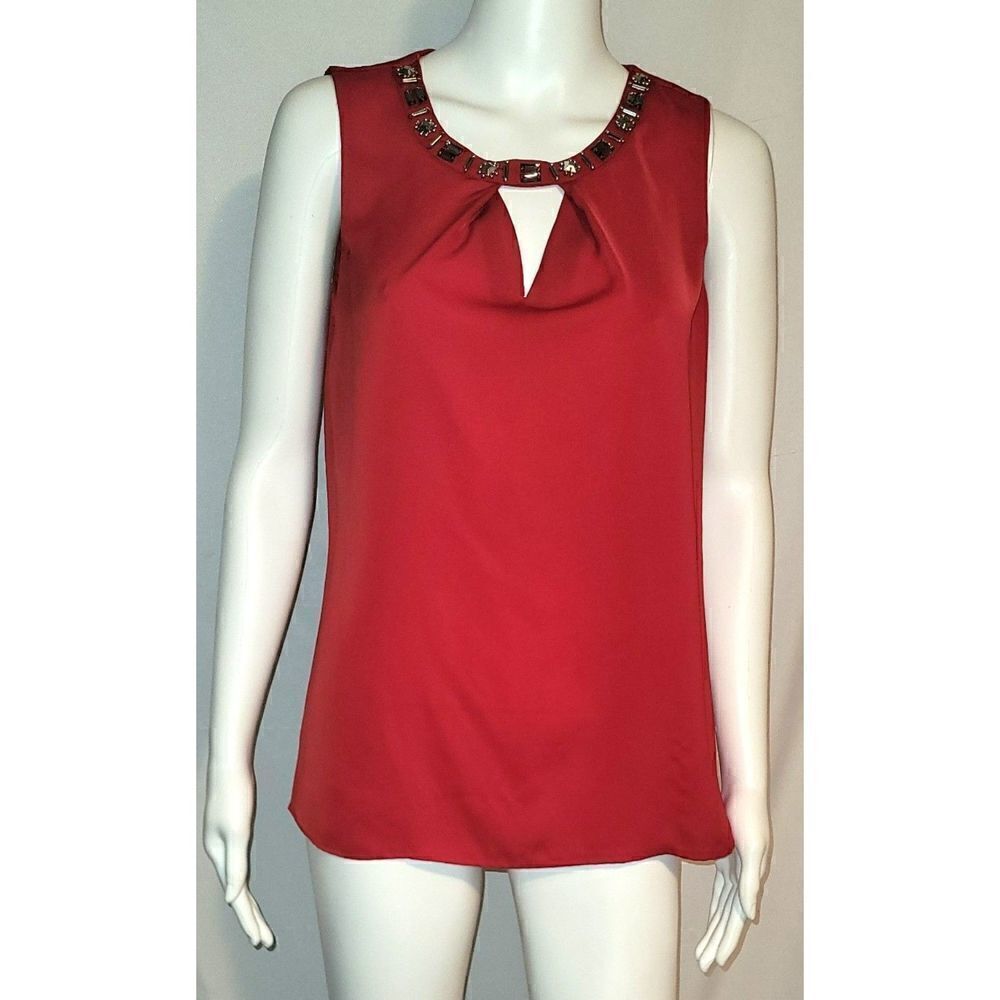 Worthington Sleeveless Jeweled Neck Blouse - Size M